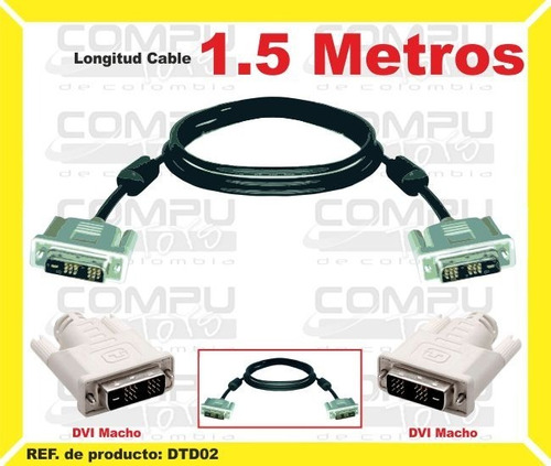 Cable Dvi Single Link M - M 1.5m Ref: Dtd02 Computoys Sas