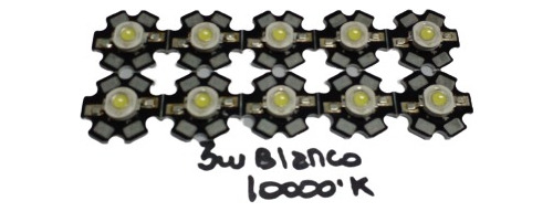 Led Alta Potencia Cn Pred Blanco Frio 10000ºk 3 Watt 10 Unid