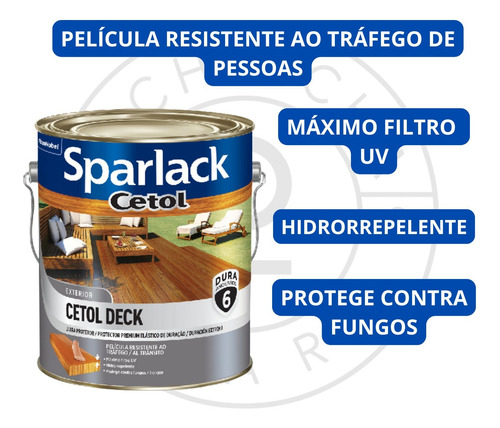 Cetol Deck Semibrilho Natural 3,6l Sparlack