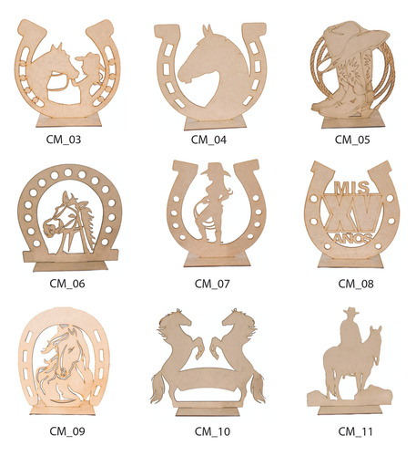 50 Centro De Mesa Vaqueros De 25 Cm Mdf