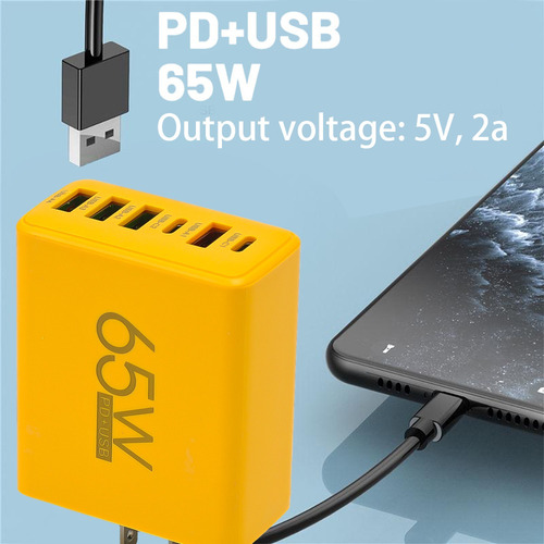 Cargador Usb C De 65 W, Cargador De Pared De Carga Rápida De