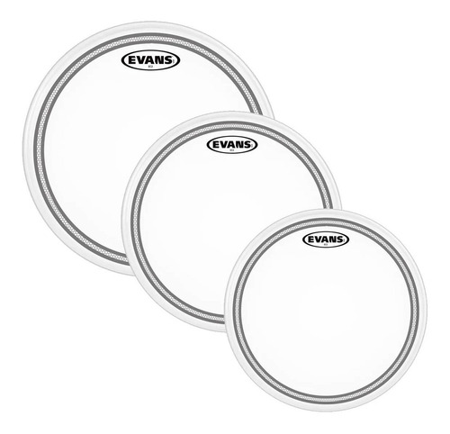 Set Parches Evans Ec2 Clear Doble Capa Etpec2clrf 10 12 14