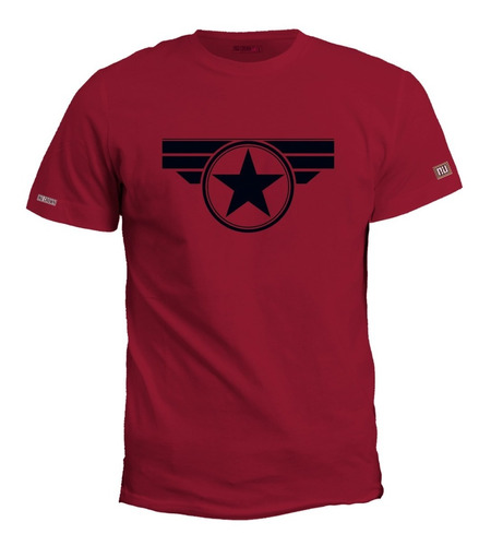 Camiseta Estampada Capitán América Logo Pecho Hombre Irk