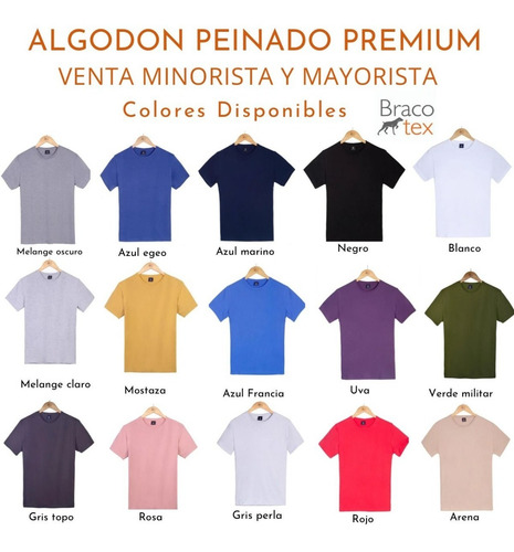 Imagen 9 de 10 de Remera Lisa 100% Algodón Peinado Premium-excelente Calidad