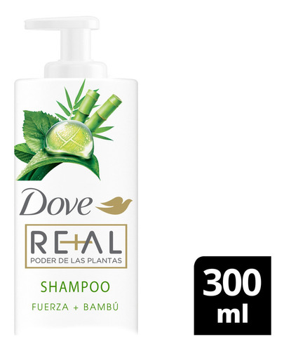 Shampoo Dove Real Poder De Las Plantas Fuerza Bambu 300 Ml