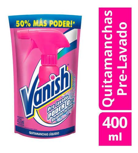 Vanish Quitamanchas Pre Lavado Poder 02 Rosa Repuesto 400ml