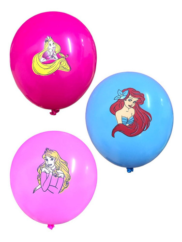 18 Globos De Latex #12 Para Fiesta Con Tema De Princesas 