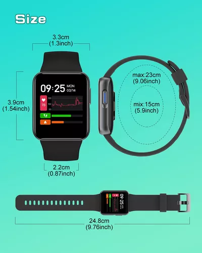  GRV Correa de repuesto y reloj inteligente para teléfonos iOS y  Android, relojes para hombres y mujeres, reloj inteligente impermeable IP68  con rastreador de actividad física con monitor de frecuencia cardíaca/sueño