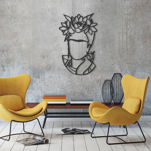 Imagen 5 de 6 de Cuadro Decorativo En Madera Calada Frida Mural