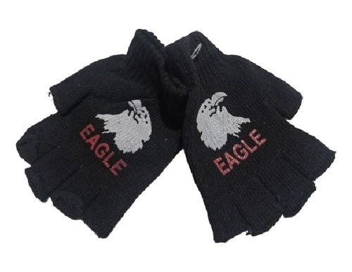 Guantes Mochos Sin Dedos Textil Unisex Logo Aguila Unitalla