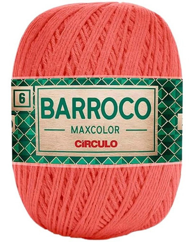 Barbante Barroco Maxcolor 6 Fios 200gr Linha Crochê Colorida Cor Coral Vivo-4004