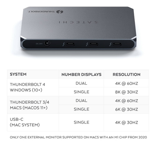 Hub Thunderbolt 4 Satechi 5 En 1 Con 3 Puertos Thunderbolt 4