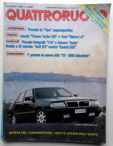 #46. Revista Quattoruote - Novembre De 1988