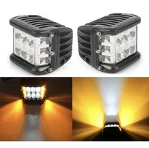 Comprar Par De Faros Led Estrobo Ambar De Cubo Iluminacion Lateral