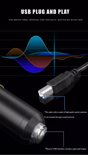 Imagen 8 de 10 de Micrófono Condenser Elefir F800 Rgb Usb Profesional Premium