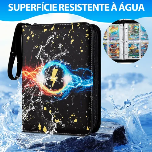 Porta 400 Cards Pokémon Capa Dura Álbum Fichário Com Zíper