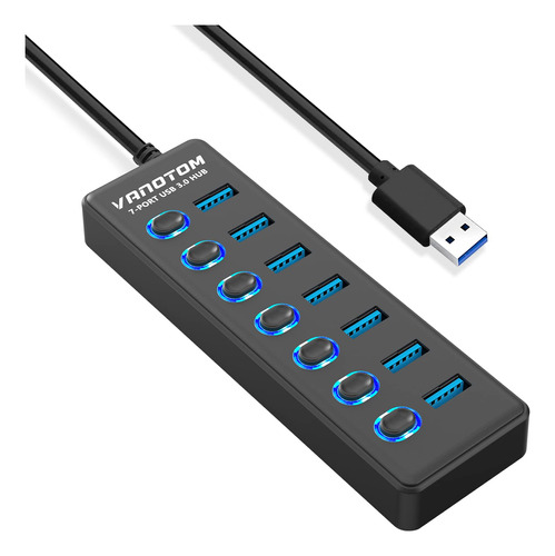 Vanotom Hub Usb 3.0 Divisor Concentrador 7 Puerto Led Para 5