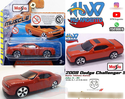 2008 Red Dodge Challenger Srt8 Maisto Auto Nuevo Original