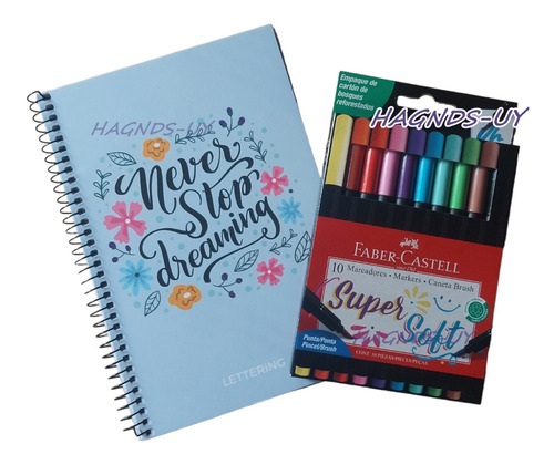 Mega Kit De Lettering Punta Pincel, Plantillas Faber Lf1p