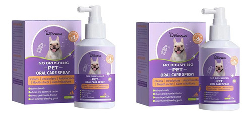2 Pcs Spray De Limpeza De Dentes Pet Clean Para Cães E