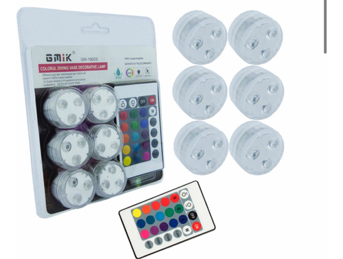 Set De 6 Luces Sumergibles Led Ideal Para Decorar.