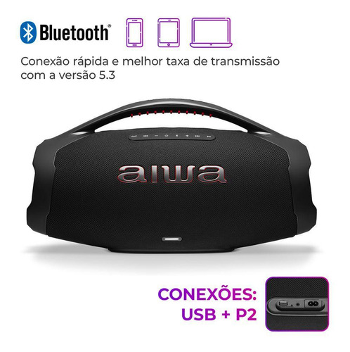Caixa De Som Boombox Plus Aiwa Bbs01b 200w Bluetooth Bivolt
