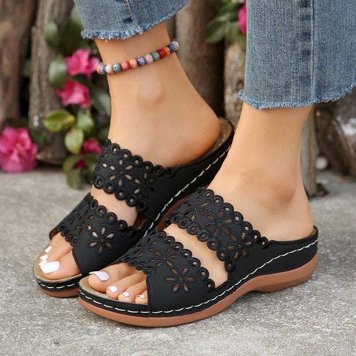 Yt Slipper Verano Casual Talla Grande Color Liso Para Mujer