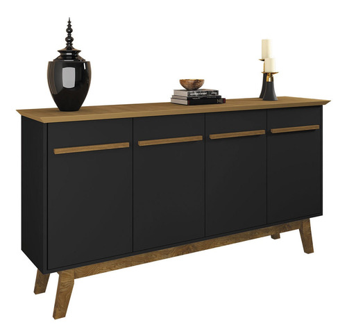 Imagem 4 de 5 de Aparador Buffet Opala- Cinamomo/preto Fosco