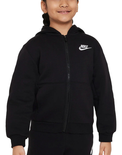 Chaqueta Nike Nsw Club Fleece Lbr Niños-negro