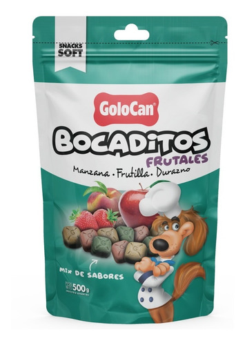 Bocaditos Frutales Golocan Manzana Frutilla Durazno X 500 Gr