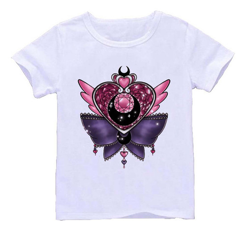 Remera Blanca Niños Sailor Moon R345