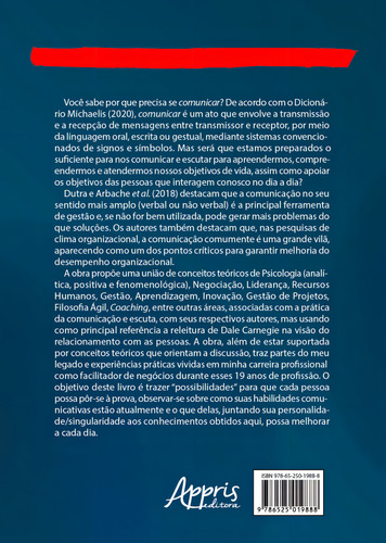 Comunicação & Escuta: Abrindo Portas e se Preparando para os vos Negócios, de Annes, Érico. Editorial Appris Editora e Livraria Eireli - ME, capa mole em português, 2022