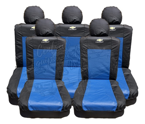 Fundas Cubre Asiento Eco Cuero Universal Con Logo Chevrolet