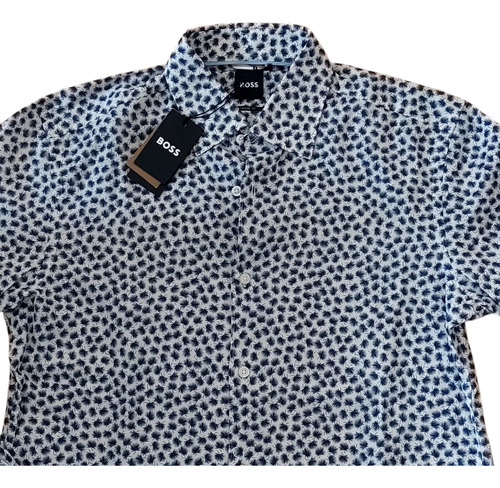 Camisa Boss Floreada Lino / Algodón Chica 15 - Casual Fit !!