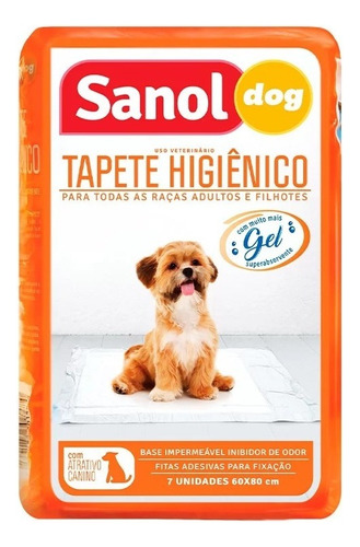Tapete Higiênico Para Cães Sanol Dog Pacote Com 7 Unidades