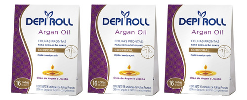 Depilatorio Depiroll Folha Corporal Com 16 Argan - Kit C/3un