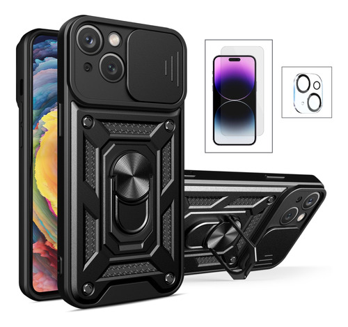 Case Funda Para iPhone 15, Pro, Max Plus Mica Vidrio Camara