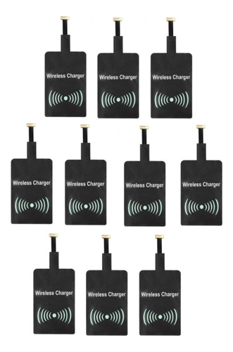 Kit Com 10 Adaptador Receptor Indução Wireless Micro Usb V8
