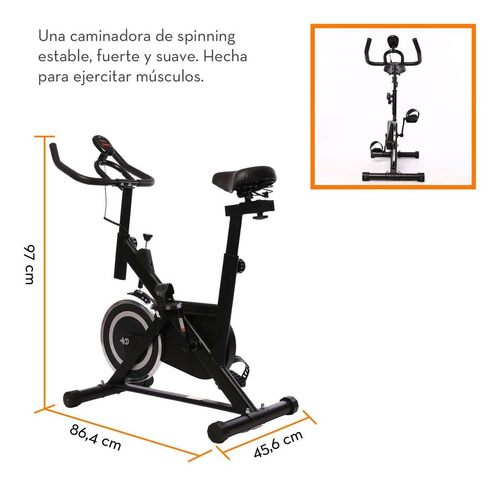 Imagen 2 de 8 de Bicicleta Estática Spinning Profesional Gimnasio 7kg Monitor