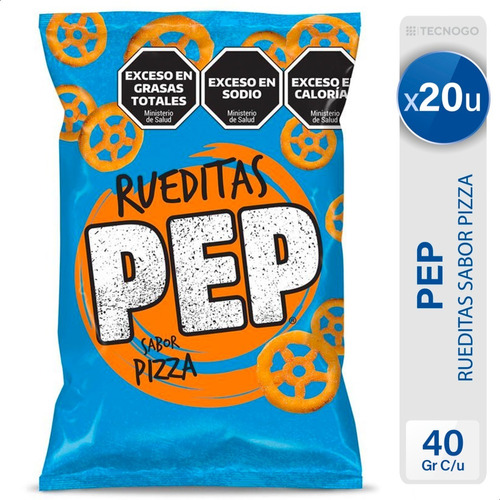 Snack Pep Rueditas Sabor Pizza Pack X20 - Mejor Precio