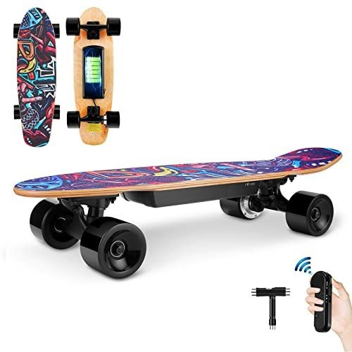 Wonfuy Electric Skateboard With Wireless Remote Control, Top