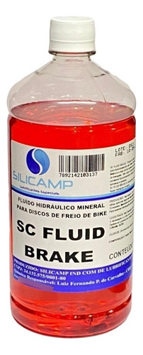 Fluido De Freio A Disco Mineral Vermelho Hidráulico Bike 1 L