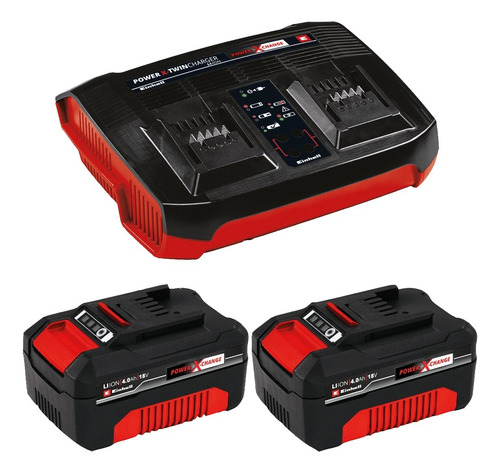 Carregador Duplo Power X-twincharger 18v Bivolt Einhell 4ah