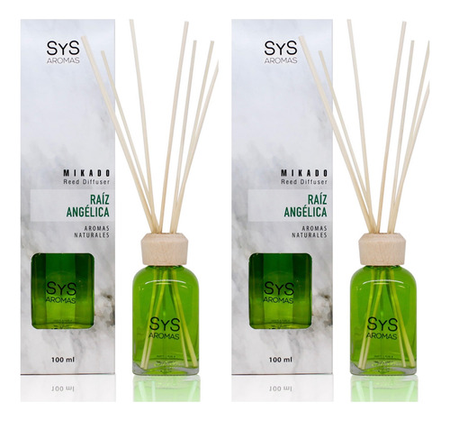 Pack 2 Difusor Ambientador Mikado 100ml Raíz Angélica Sys