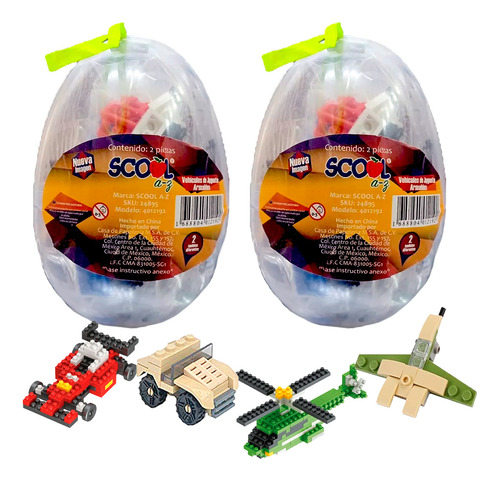2 Huevos Juguete Carritos P Armar Sorpresa Armables Naves