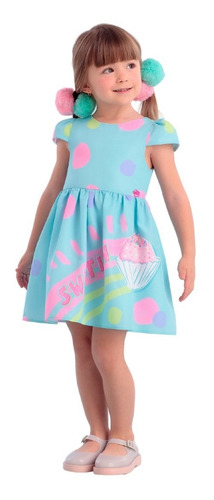 Vestido Infantil Estampado Mon Sucré Sweetish 22048 B.e.