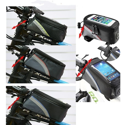 Imagen 9 de 9 de Estuche Maleta Alforja Bolso Porta Celular Bicicleta Grande