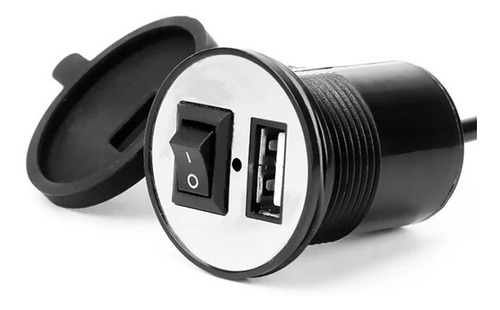 Cargador Usb Para Moto, Con Interruptor Y Tapa Impermeable