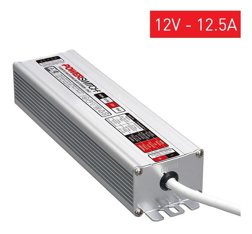Imagen 2 de 7 de Fuente Switching Exterior 12v 12.5a Ip67 Tiras Led Cctv