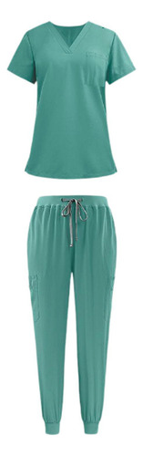 Conjunto De Uniforme Exfoliante Para Mujer, Cuello Verde S